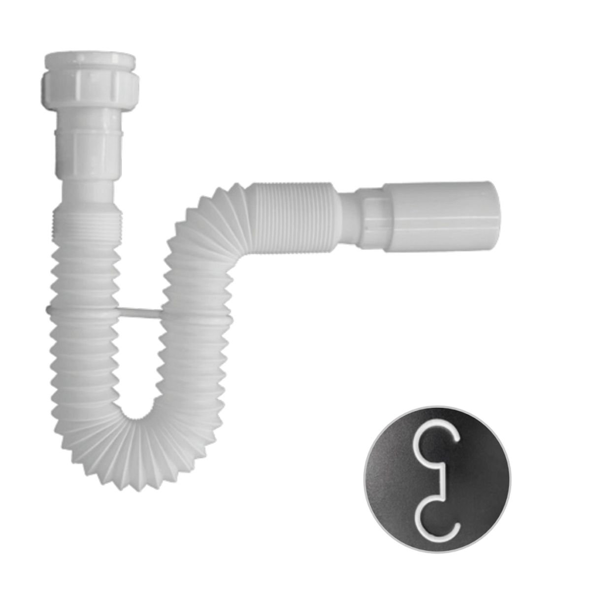 STRETTO - Sifon flexible universal 11/2" y 11/4"