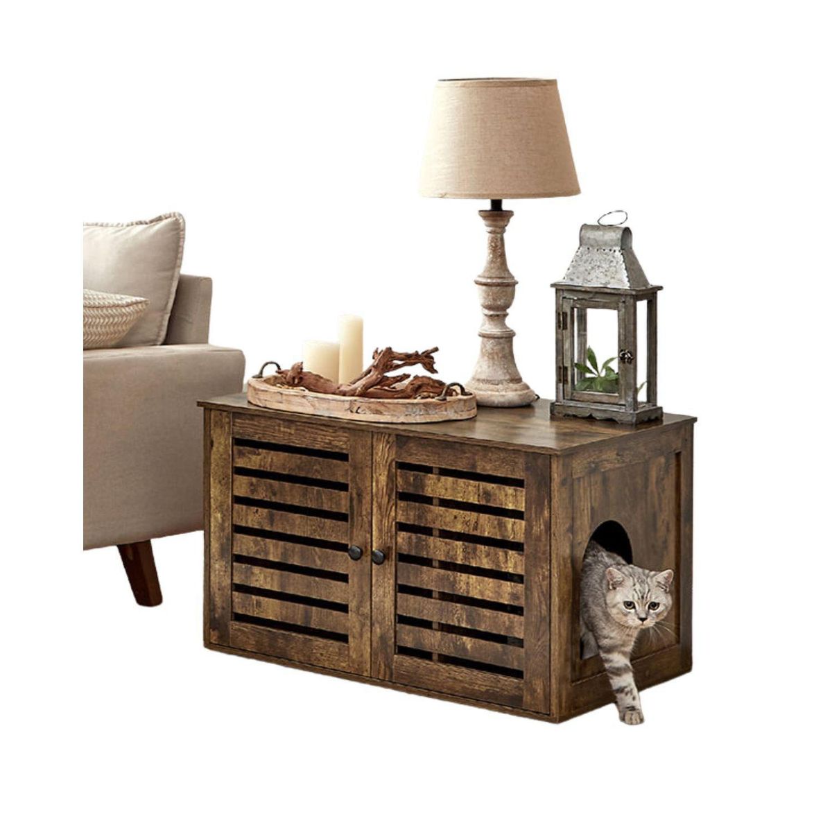 GENERICO - Mueble Pet Casa Armario para Gato 50x80x53 cm Marrón