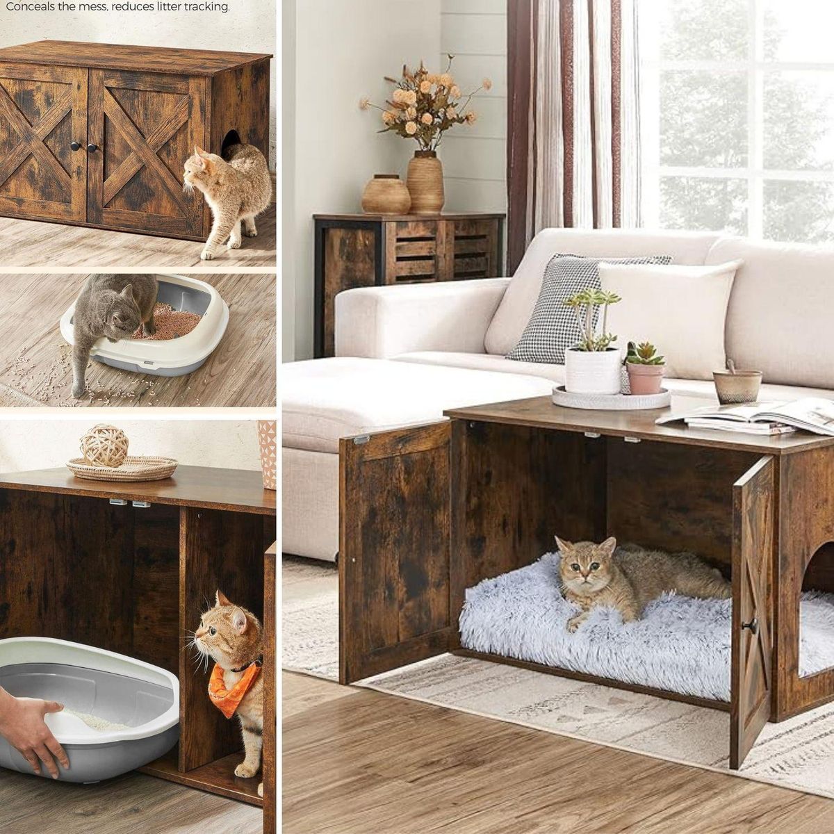 GENERICO - Mueble Pet Casa Armario para Gato 53x50x80 cm Marrón