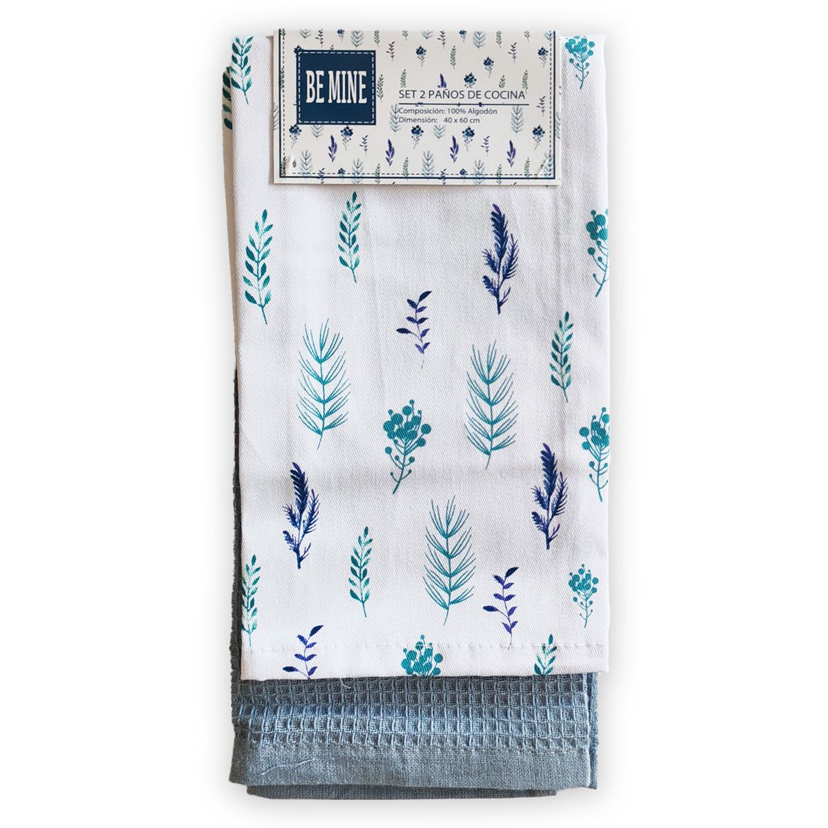 PK HOME - Set 2 paños Rectangular 60x40 cm Vintage Estampado