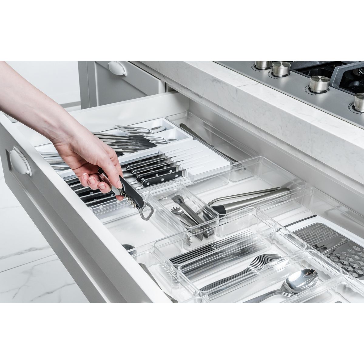 OU - Organizador cajón 22,5x15x5,6 cm transparente