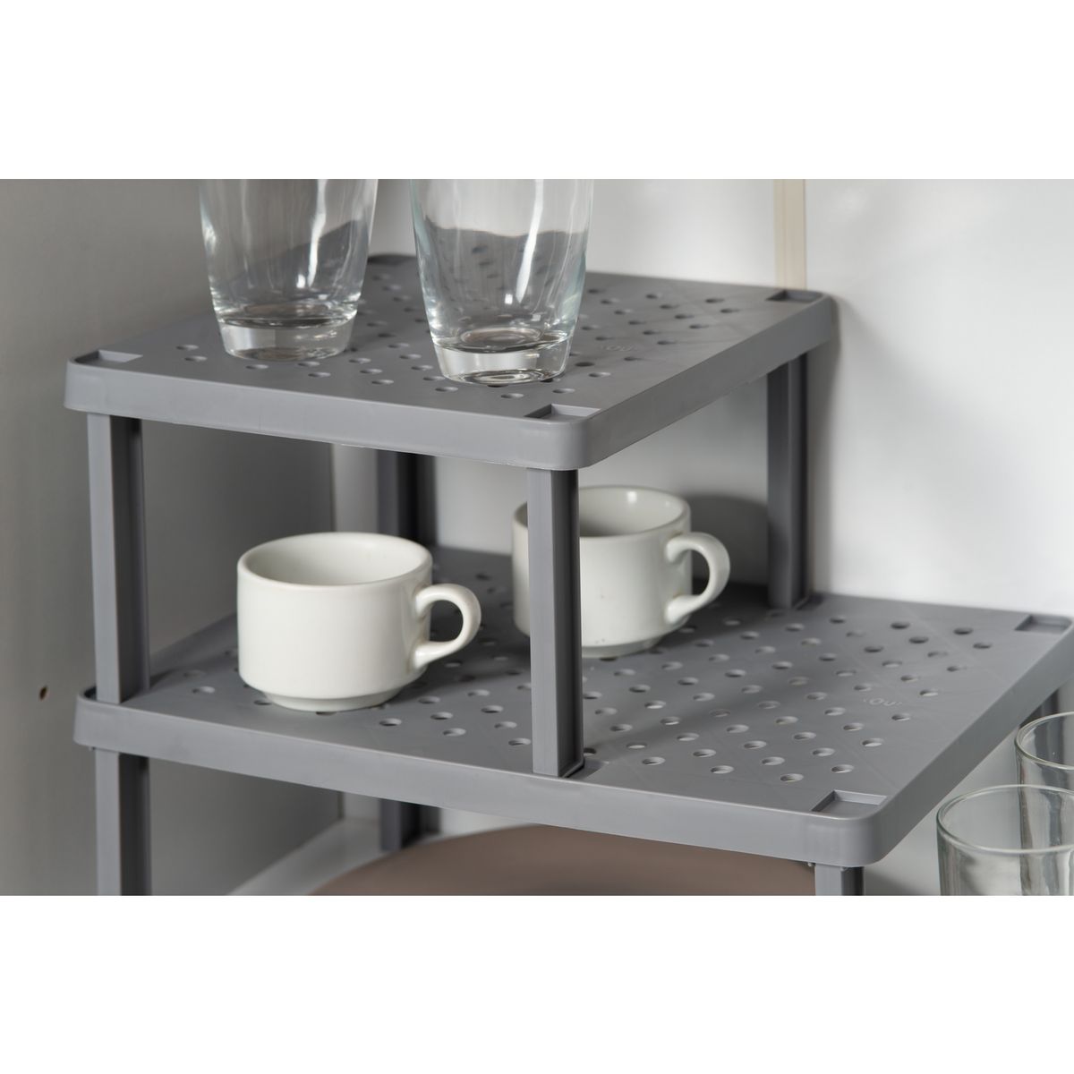 OU - Organizador estante cuadrado gris