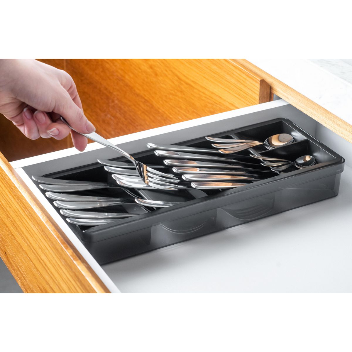 OU - Organizador cubiertos negro