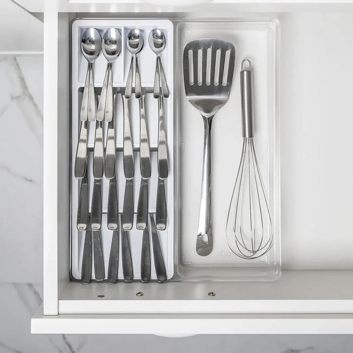 OU - Organizador utensilios y cubiertos blanco