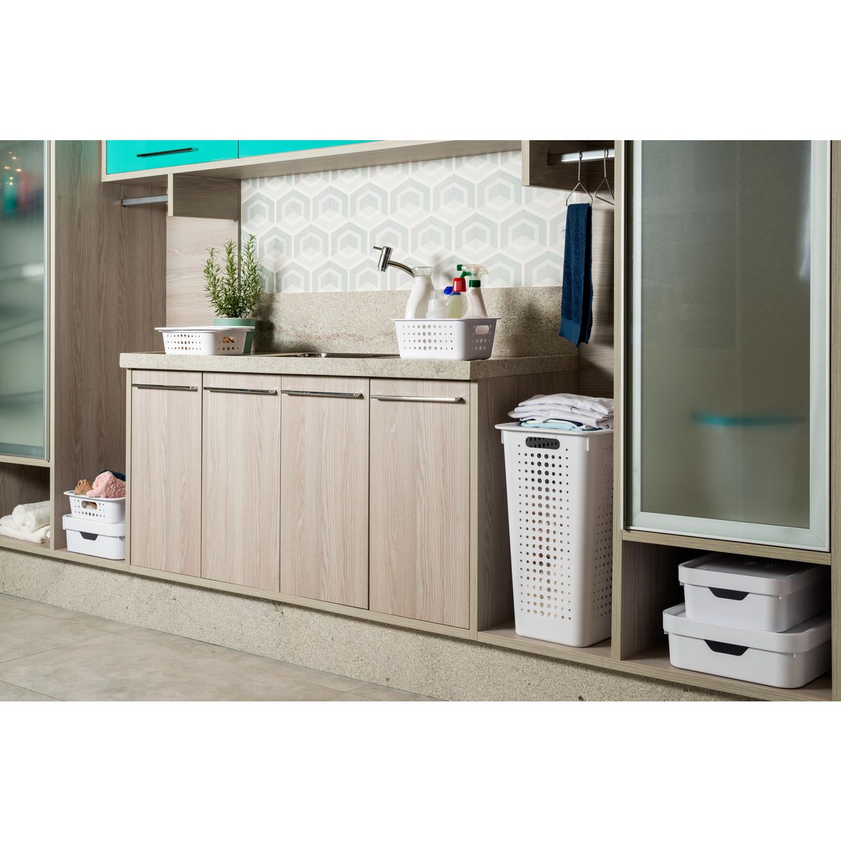 OU - Caja Cube M con tapa blanco