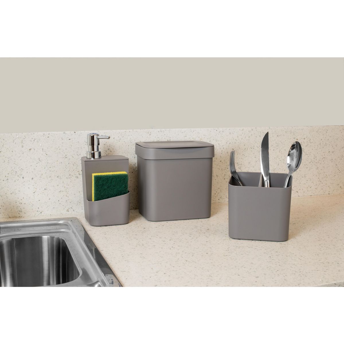 OU - Escurridor de cubiertos gris