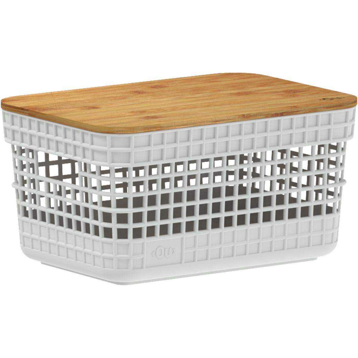 OU - Cesta Grid bambú 2.5 l blanco