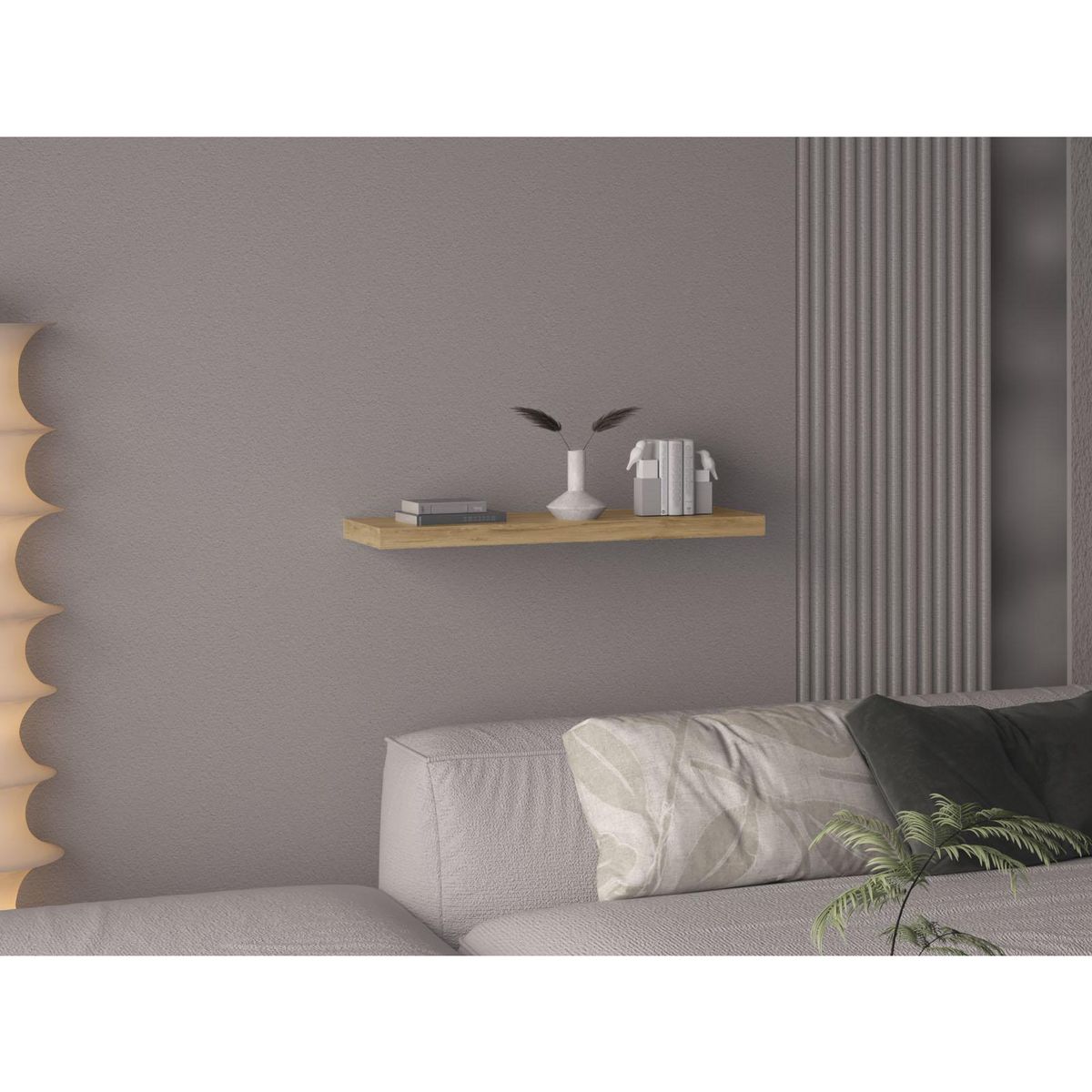 TUHOME - Repisa Flotante Melamina 1 Nivel(es) 80x3.8x25 cm Macadamia