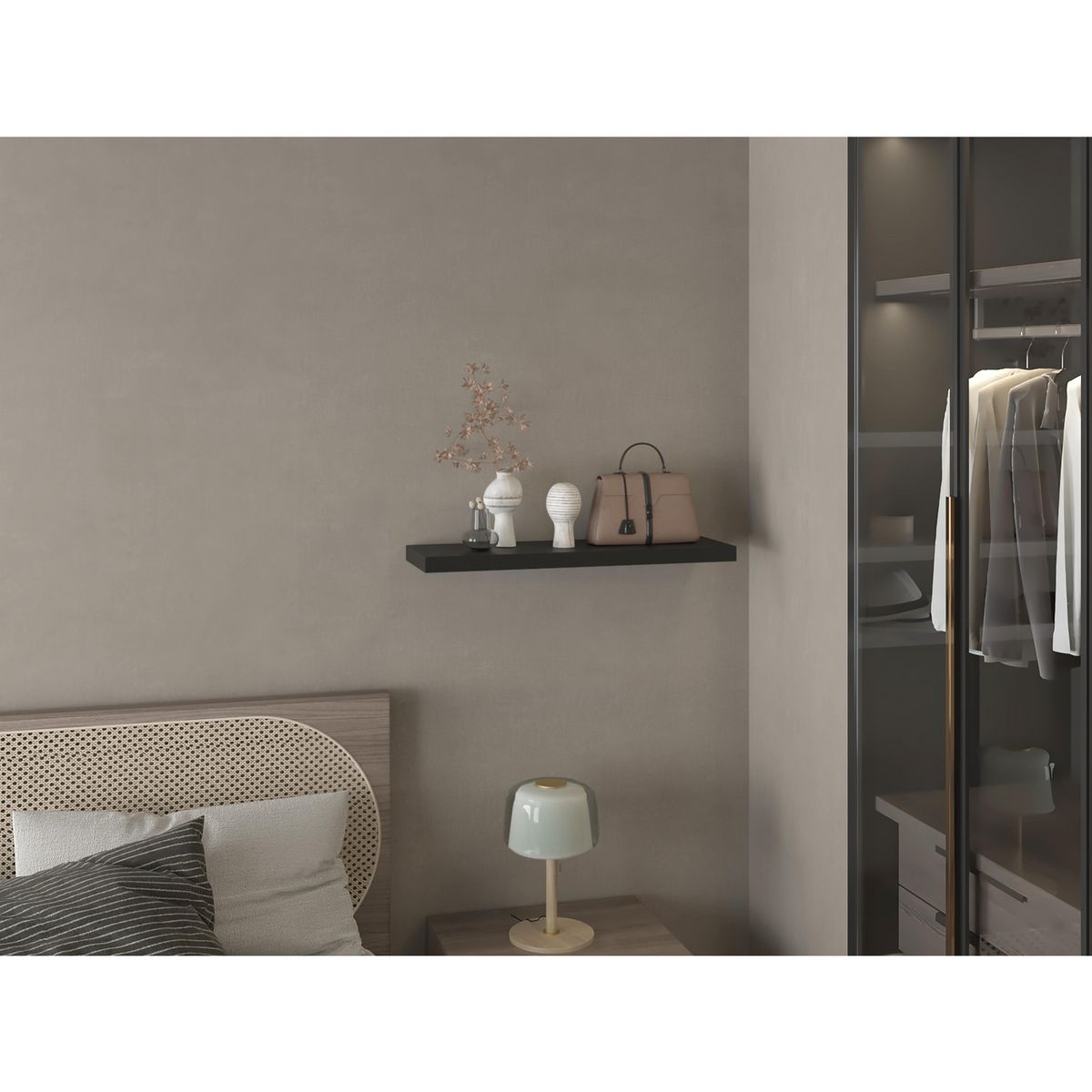 TUHOME - Repisa Flotante Melamina 1 Nivel(es) 80x3.8x25 cm Wengué