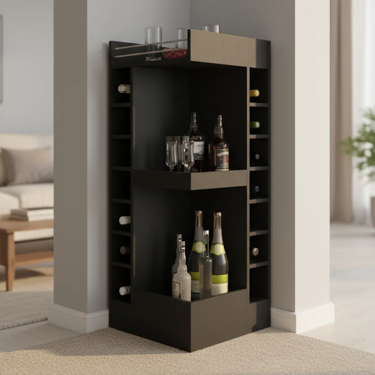TUHOME - Bar Lyman Wengue 46.6x46.5x116.6 cm