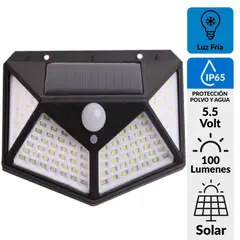 PRO OUTDOOR - Apliqué Led Solar con Sensor Triangular 5.5 V IP65 100 lm Luz Fría