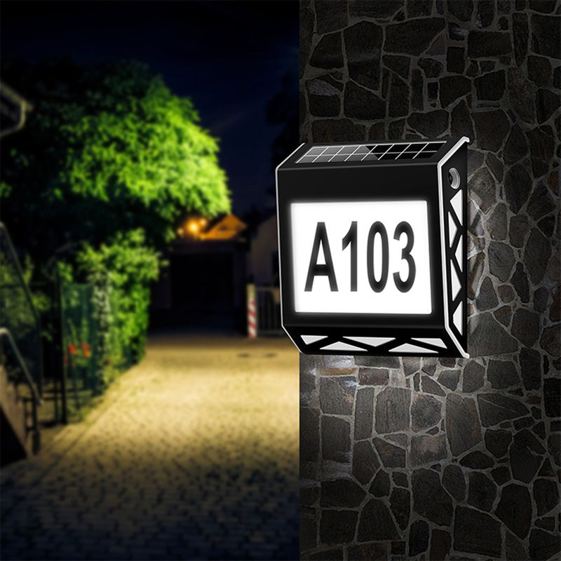 PRO OUTDOOR - Apliqué Solar con Sensor Números de Casa 4 V IP 44 100 lm Luz Fría