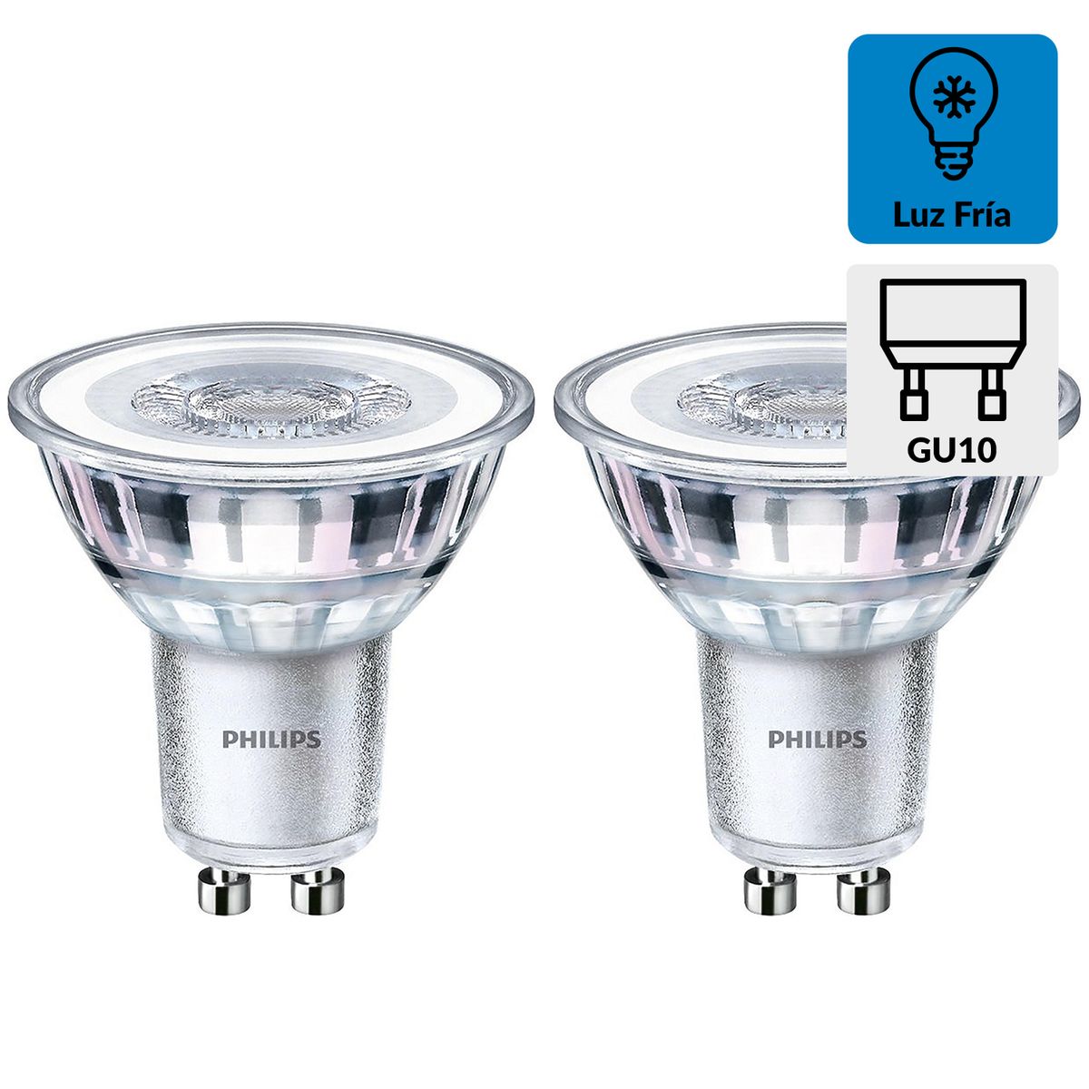 PHILIPS - Ampolleta Led 4.6 W GU10 430 lm Luz Fría