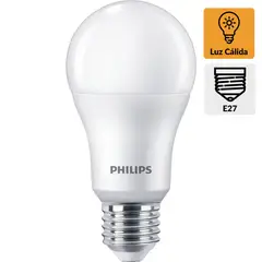 PHILIPS - Ampolleta Led Ecohome 15 W E27 1300 lm Luz Cálida