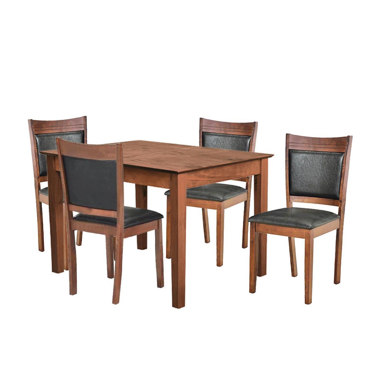 JUST HOME COLLECTION - Juego de comedor Andros 4 Sillas Mesa Cuadrada 110x76x70 cm Café