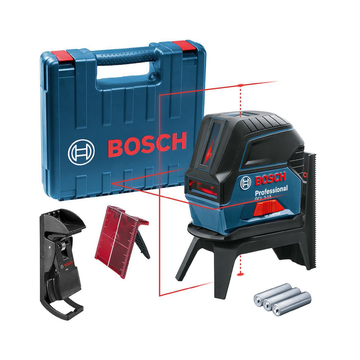 BOSCH - Nivel lAser 15m con puntos de plomada y soporte