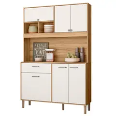 VEKKAHOME - Mueble Cocina Erva 120x38,5x184 cm Blanco