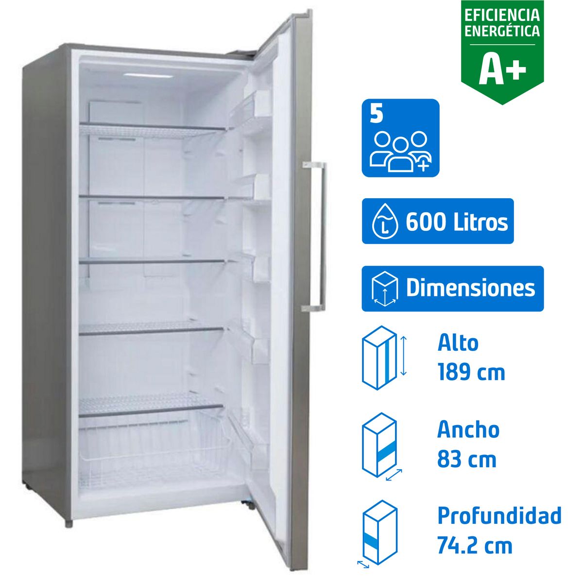 FDV - Refrigerador Convencional No Frost 600 Litros Gris 15372