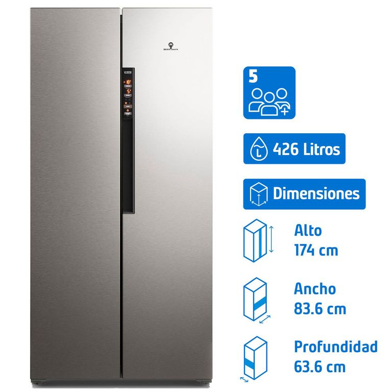 Refrigerador 2 Puertas Side by Side No Frost 426 Litros Inox