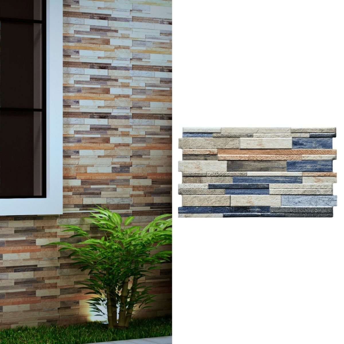 CRISTOFOLETTI - Cerámica 32x54 cm Rock Variado 1.38 m2