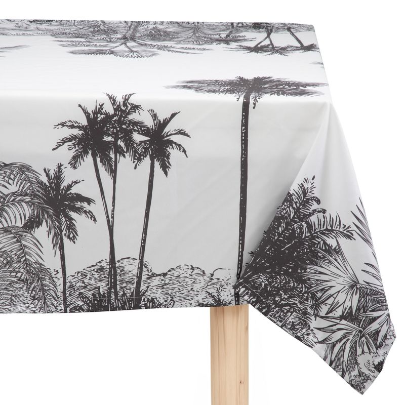 ATMOSPHERA HOME - Mantel Rectangular 120x230 cm Tropical Toile Blanco con Diseño