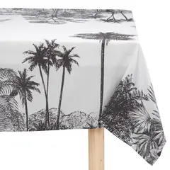 ATMOSPHERA HOME - Mantel Rectangular 140x230 cm Tropical Toile Blanco con Diseño