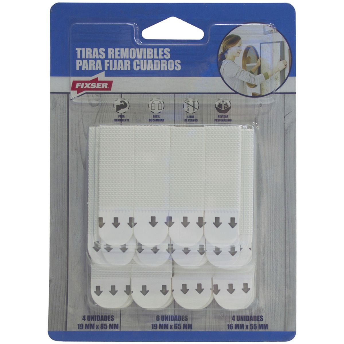FIXSER - Tiras removibles para cuadros