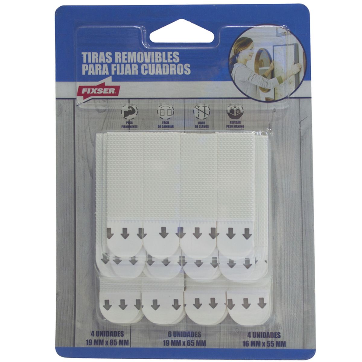 FIXSER - Tiras removibles para cuadros