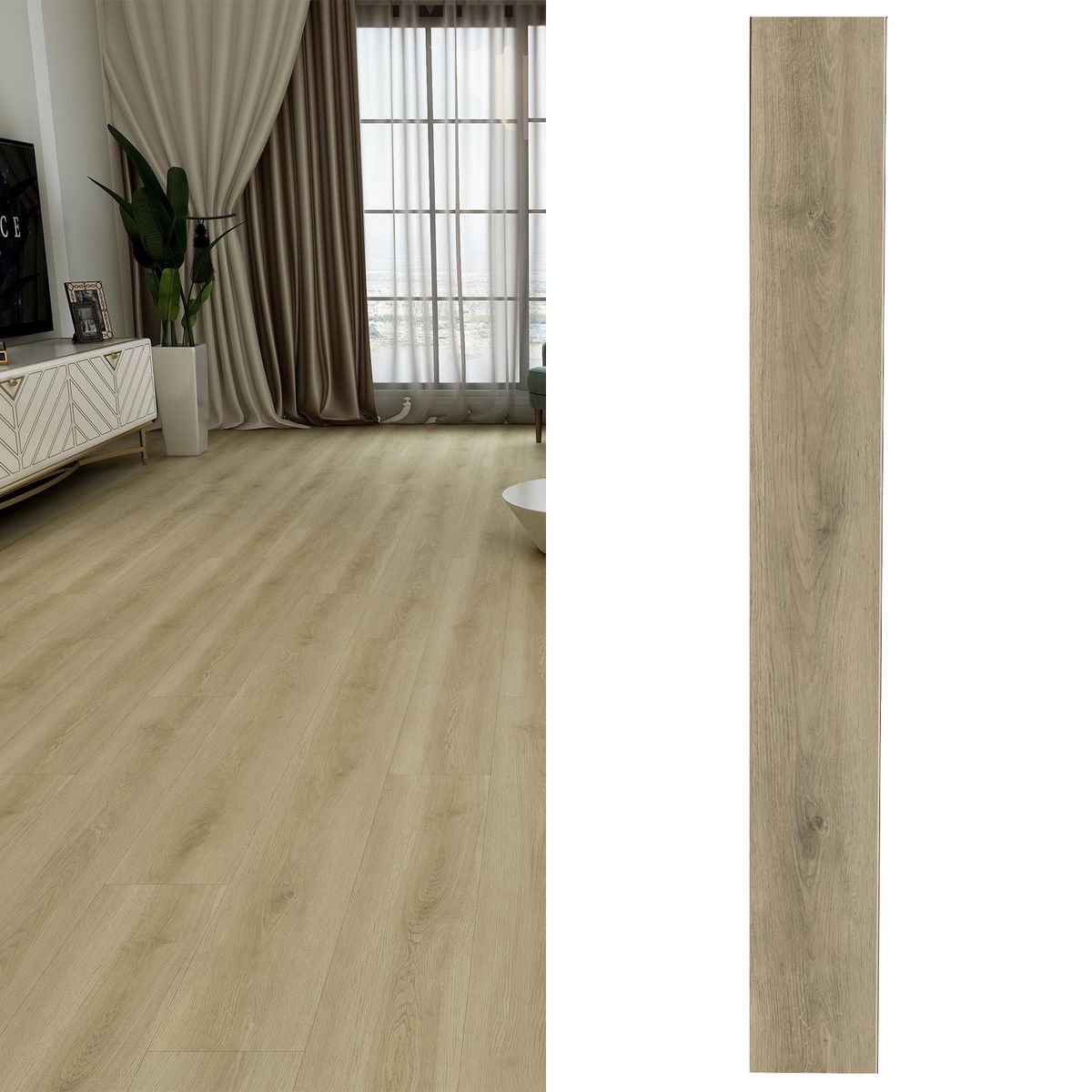 KLIPEN - Piso Vinílico 5 mm sin bisel cm Oregon Beige 2.196 m2