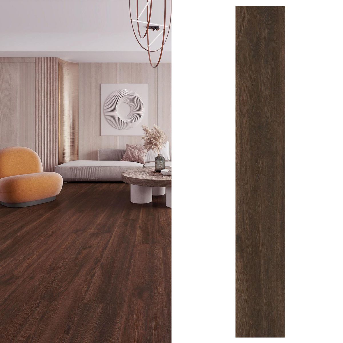 KLIPEN - Piso Vinílico 5 mm 18.3x121.9 cm Lignum Café 2.23 m2