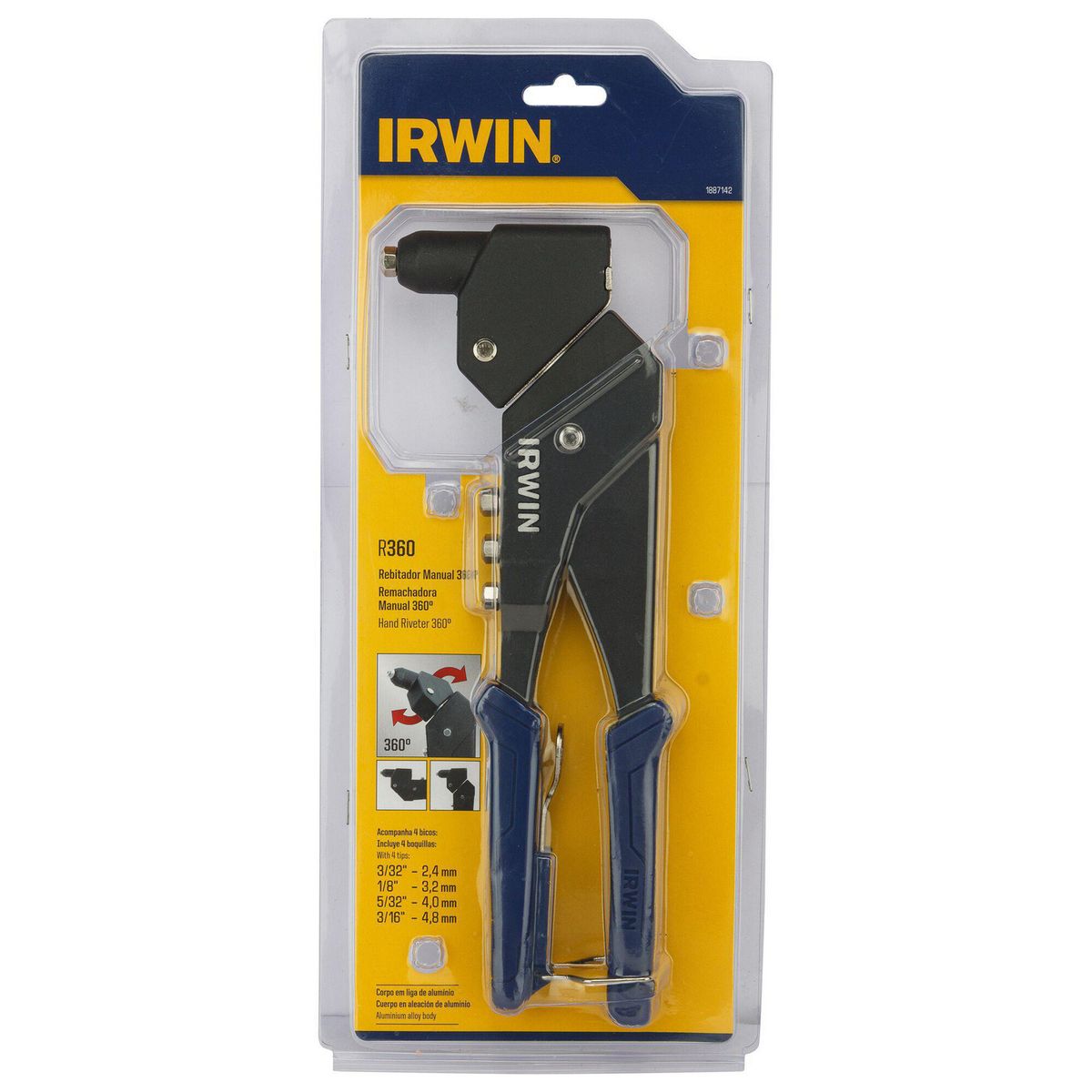 IRWIN - Remachadora manual giratoria 360°