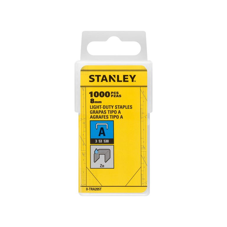 STANLEY Grapas Trabajo Liviano Jt21 - 8 Mm - 1000 unidades