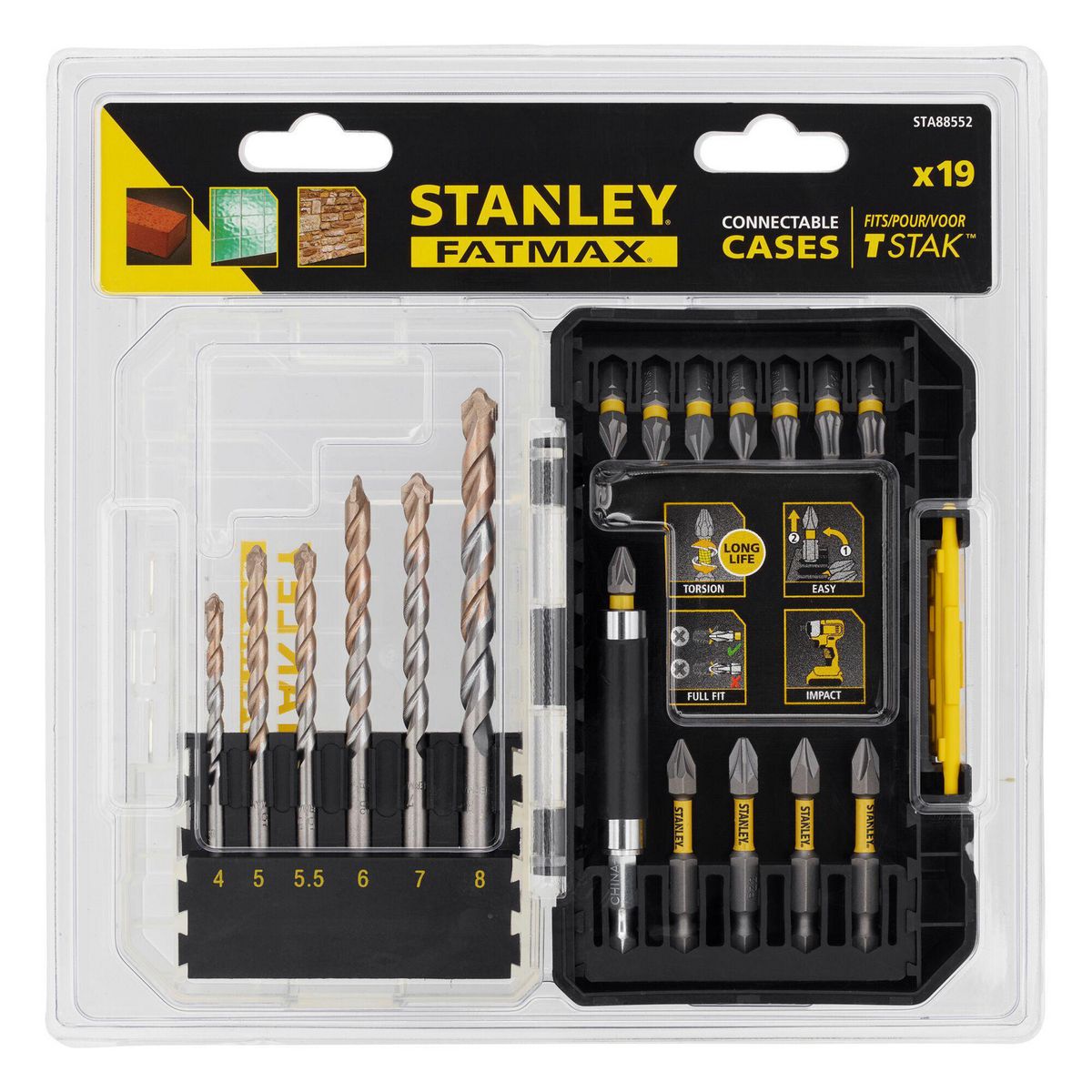 STANLEY - Juego Stanley Fatmax De 19 Piezas Para Atornillar Y Taladrar