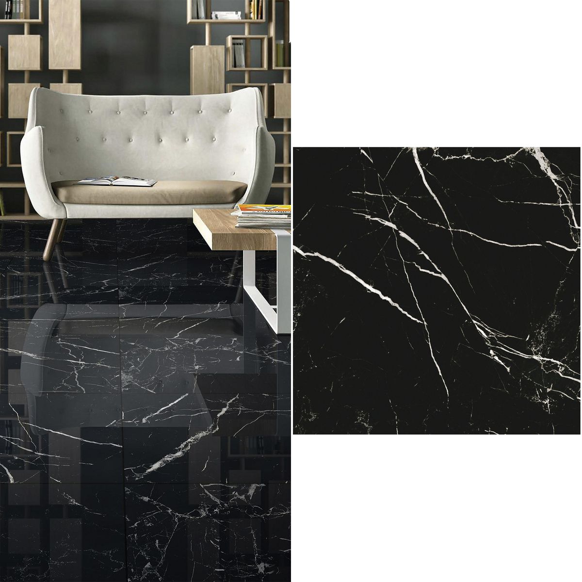 KLIPEN - Porcelanato 60x60 cm Prestige Negro Pulido 1.44 m2