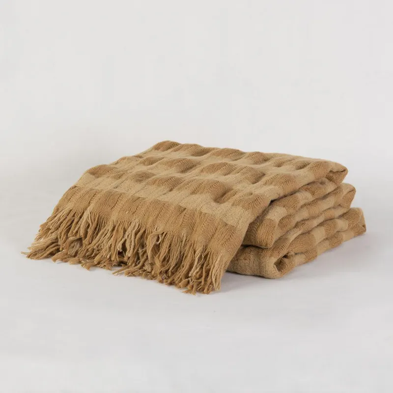 SOHOME - Manta Cuadros Especial Camel