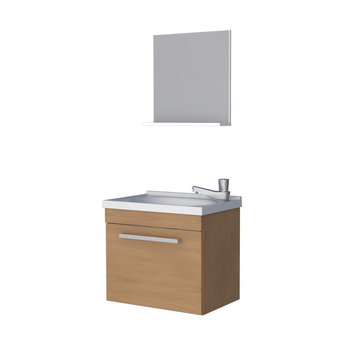 VEKKAHOME - Vanitorio Aereo Agata Café 47x42x32 cm