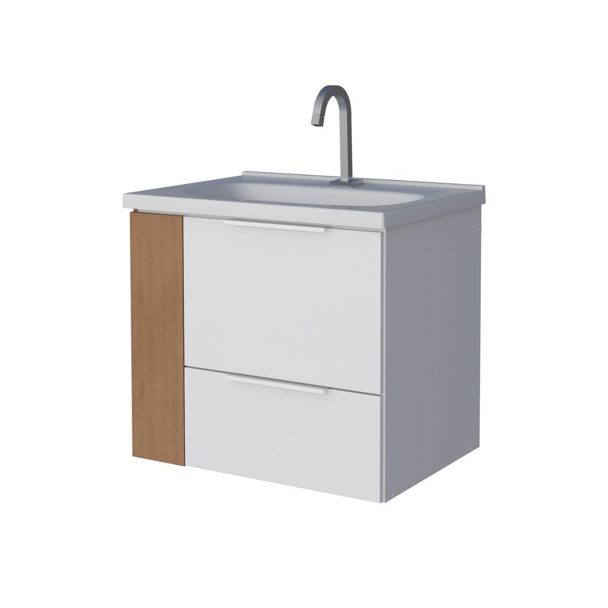 VEKKAHOME - Vanitorio Aereo Cosmos Blanco 60x55x44 cm