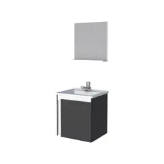 VEKKAHOME - Vanitorio Aereo Onix Negro 37x42x32 cm