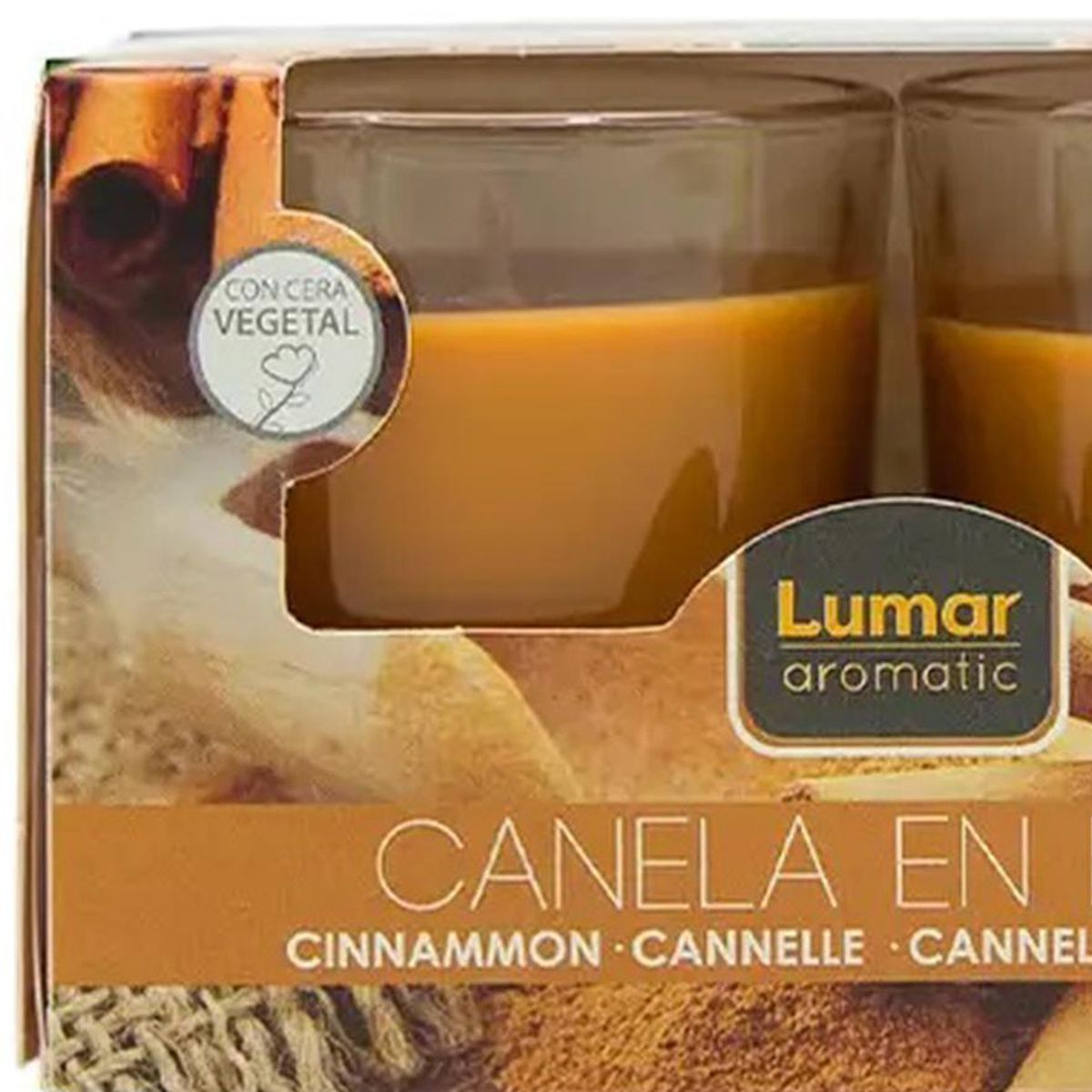 LUMAR - Velas Pack 2 uds 7 cm Aroma Canela
