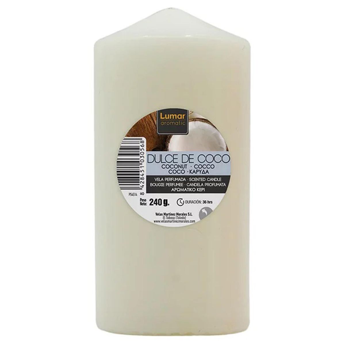 LUMAR - Vela Taco 12x6 cm Aroma Coco