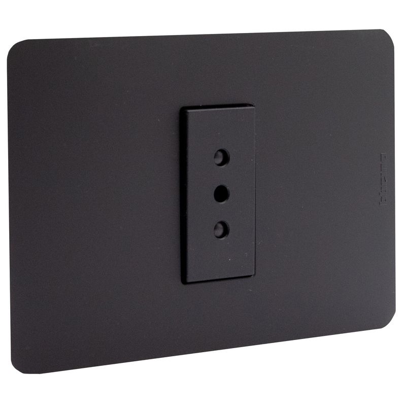BTICINO - Tomacorriente simple 10a black