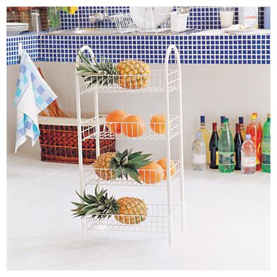 Imagen 2 del producto Carro verdulero 87x25,5x17 cm metal 4 canastos Blanco