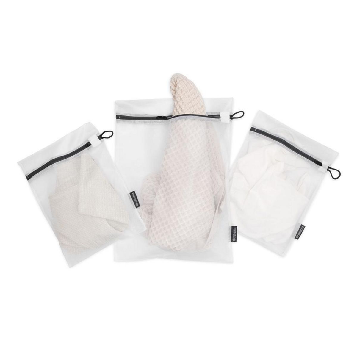 BRABANTIA - Set de 3 bolsas de lavado blanco