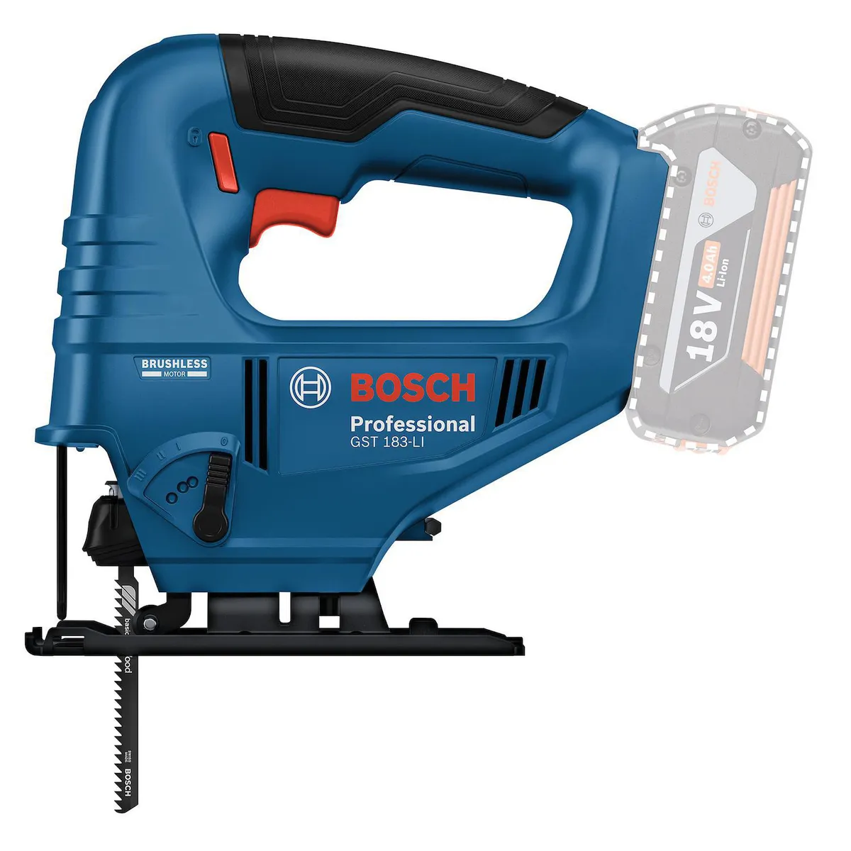 BOSCH - Sierra caladora inalámbrica Bosch GST 183-LI sin batería ni cargador