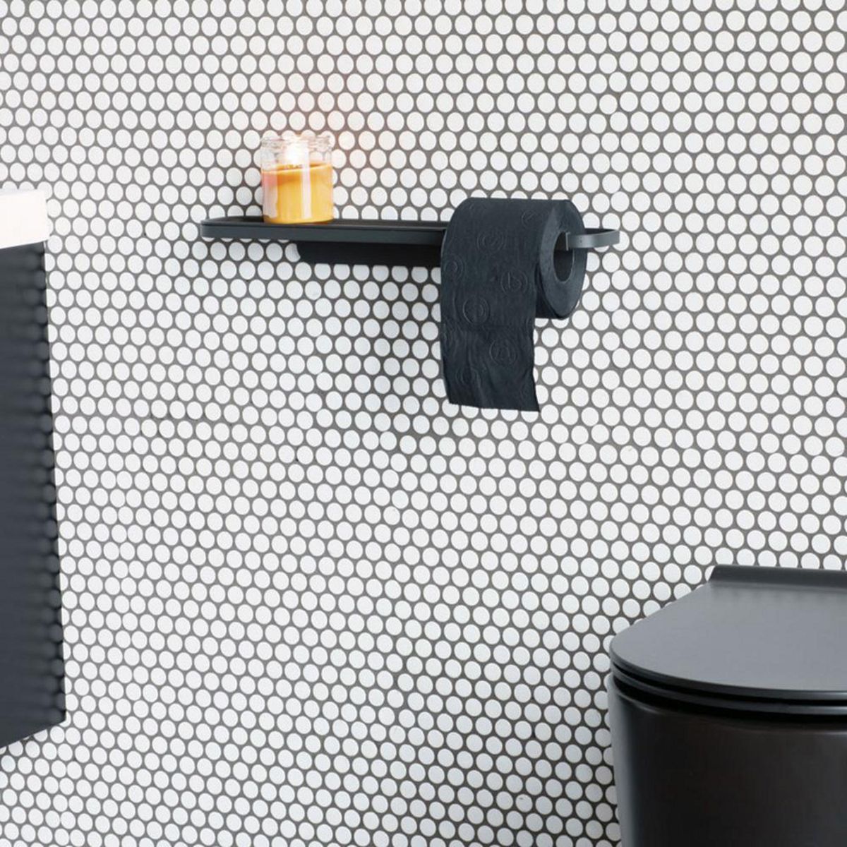 BRABANTIA - Porta rollos con estante Mineral Infinite Grey