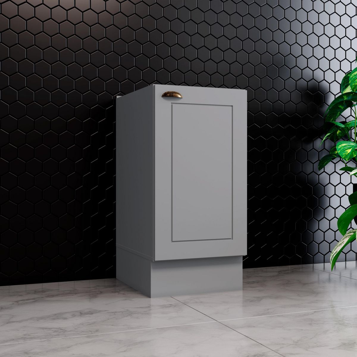 HOME MOBILI - Mueble Base Gris Americana 2 Puertas 40 cm