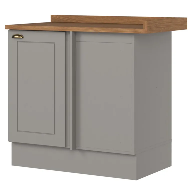 Mueble Base Esquinero Gris Americana