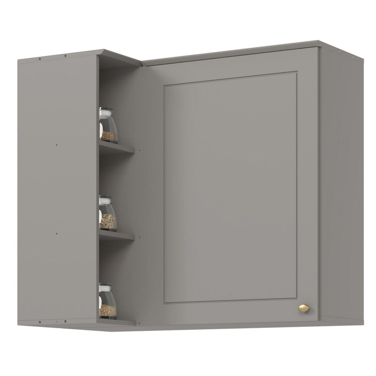 HOME MOBILI - Mueble Aéreo Esquinero Gris Americana