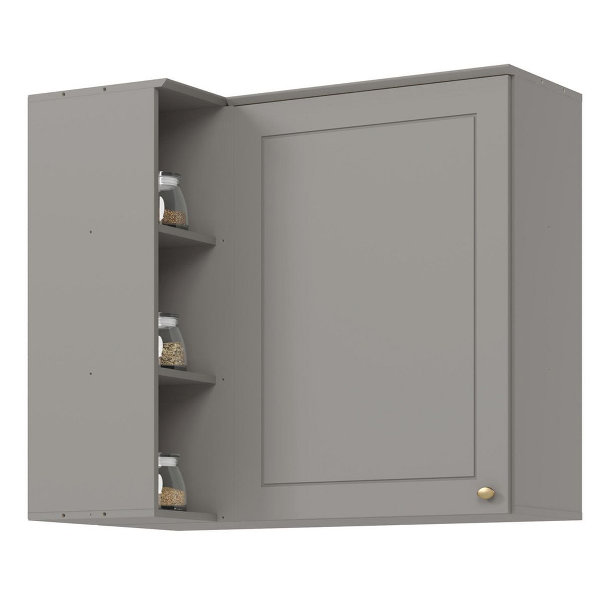 HOME MOBILI - Mueble Aéreo Esquinero Gris Americana