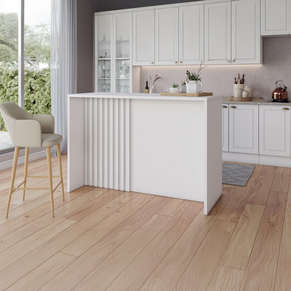 HOME MOBILI - Mueble Isla Americana Blanco